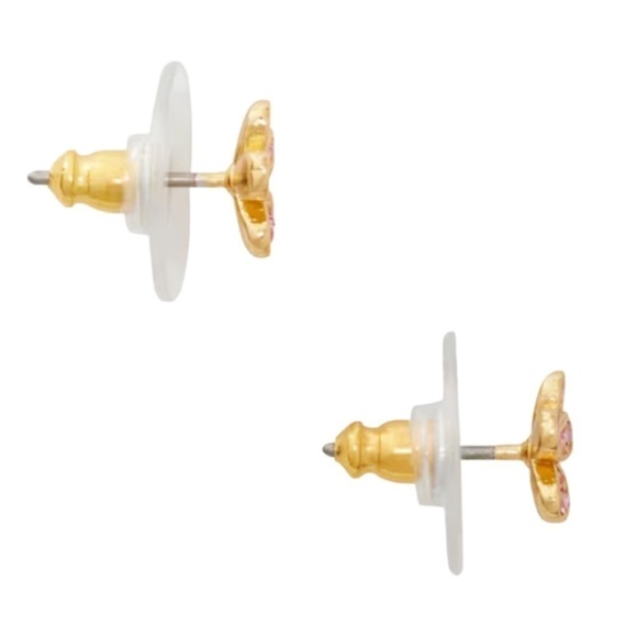 KATE SPADE • Gold Gleaming Gardenia Pink Crystal Flower Earrings - Picture 3 of 5